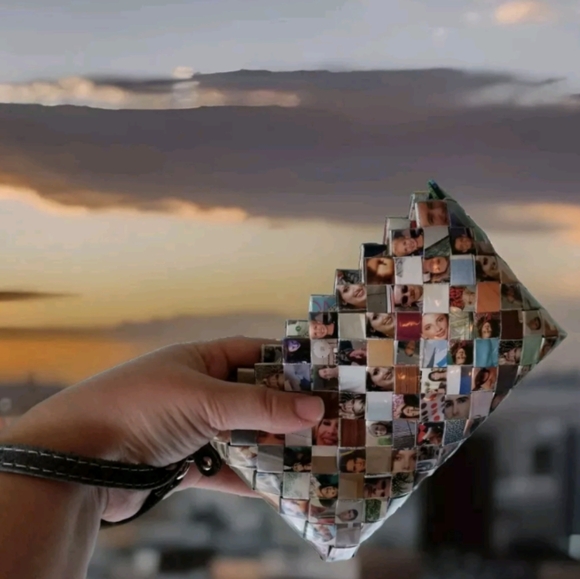 Wristlet/ clutch purse, recycled magazine art - Picture 1 of 7